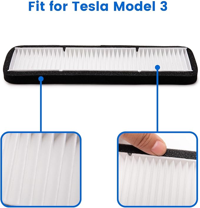 1PCS Air Intake Filter Replacement Compatible with Tesla Model 3 2017 2018 2019 2020 Accessories, Cabin & Inlet Air Filter, Passenger Compartment Air Filter Intake Accessories