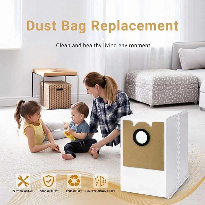 10 Pack Replacement Dust Bags for Lefant M2 Pro, M2S Pro,M2 Plus Robot Vacuum Cleaner Dust Bags