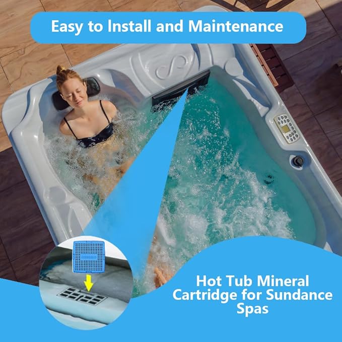 Hot Tub Mineral Cartridge for Sundance Spas, Silver Ion Cartridge can Clean and clarify spa Water, Spa Mineral Cartridge, Keep Water Clear Lasts for 4 Months (2 Packs)