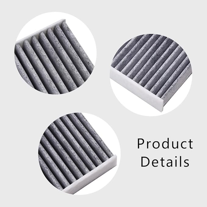 Cabin Air Filter with Activated Carbon, Cabin Filter, Automotive Fresh Breeze Air Conditioner Filter, Car Air Filter Replacement for CP285 CF10285 Compatible with Most Vehicles