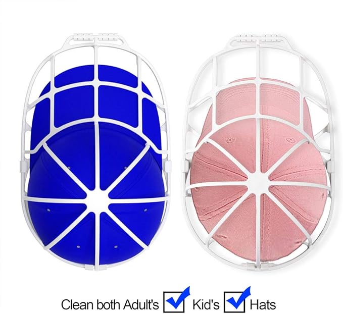 Hat Washer Cage with Mesh Bag for Top-Load (No Agitator) & Dishwasher - Baseball Cap Cleaner – 1 Set (Assembly Required)