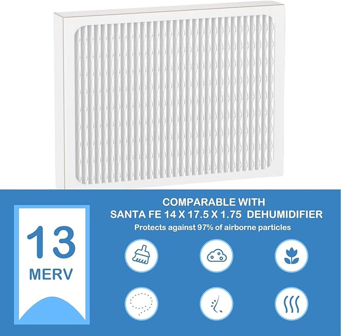 DR90 Dehumidifier Filter 14 x 17.5 x1.75 MERV13 for Honeywell DR120 Dehumidifiers (50070171-002) and Santa Fe Advance90, Advance100, Advance120 dehumidifier Models - Used for Basement 3 Pack