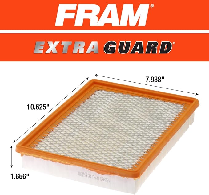 FRAM Extra Guard CA8754 Replacement Engine Air Filter for Select Buick, Chevrolet, Oldsmobile, and Pontiac Models, Provides Up to 12 Months or 12,000 Miles Filter Protection