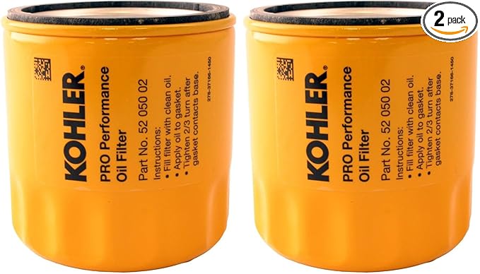 Stens High-Capacity Kohler 52 050 02-S Engine Oil Filter for CH11 - CH15, CV11 - CV22, M18 - M20, MV16 - MV20, and K582 Engines - Superior Filtration Performance (Pack of 2)