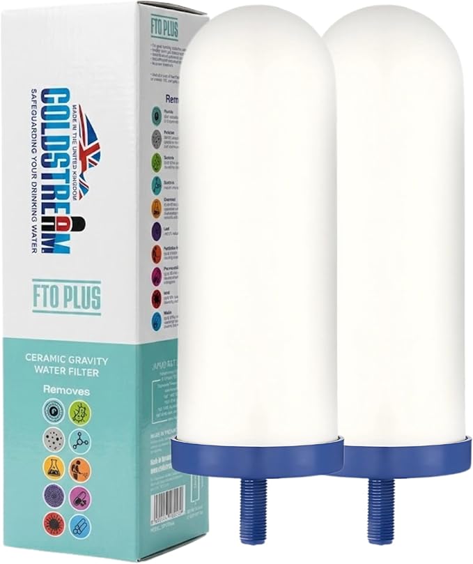 Coldstream FTO Plus Water Filter Cartridge (2 Pack) - Long-Lasting Berkey® Filter Replacement, Waterdrop Filter Replacement - Reduces Lead, Fluoride, Viruses, and Microplastics