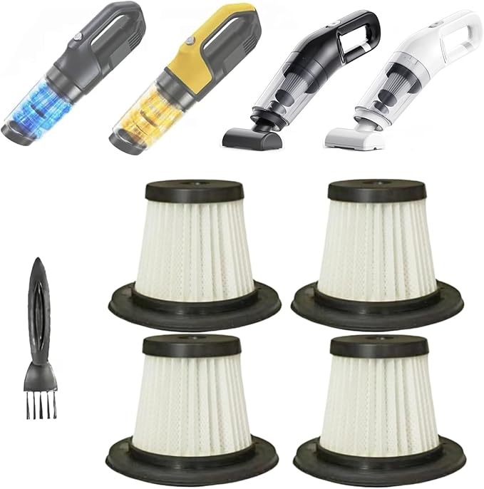4pack Hepa Filters Replacement Compatible with XenonLab X006 and YTE PRO VC006 Handheld Vacuum Cordless, Washable Filters Works with Yedop Vacuum (Filters Only)