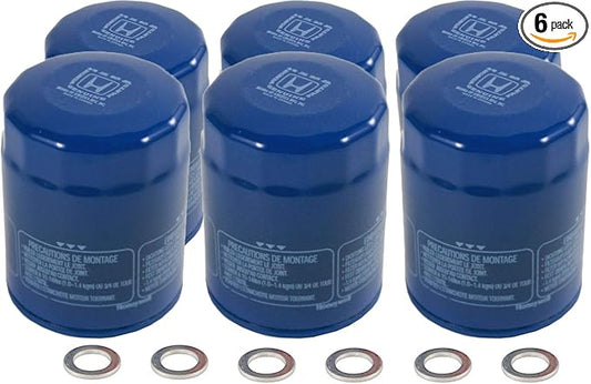 Honda 15400-PLM-A02 Oil Filters and Drain Washers Kit, Pack Of 6