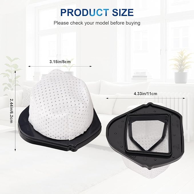 Dust Cup Vacuum Filters Replacement for Shark Cordless Handheld Vacuum SV780 SV75Z SV728N SV726N, Replacement Part# XF769, XSB726N (3 Pack)