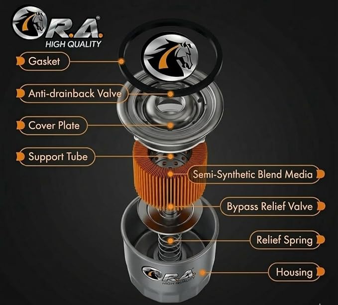 RA-6607 Engine Oil Filter – Compatible with Nissan Altima, Rogue, Sentra, Versa, Maxima, Infiniti Q50 Q60 QX50 QX60, Mazda 3 CX-5 MX-5 Miata, Subaru Forester Impreza Outback