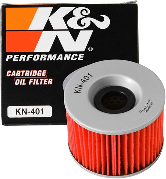 K&N Motorcycle Oil Filter: High Performance, Premium, Designed to be used with Synthetic or Conventional Oils: Fits Select Kawasaki Vehicles, KN-401