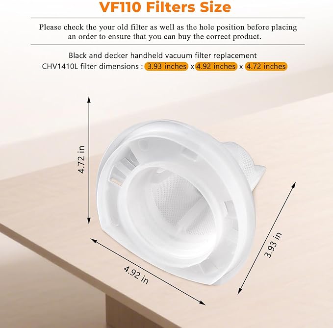 CHV1410L HHVI315JO42 VF110 Replacement Filter 9Pack by Blutoget-Fit for Black&Decker Power Tools -VF110 Cordless Hand Vacuum CHV1510 CHV1410L32 HHVI315JO32 HHVI320JR02 HHVI325JR22 BDH2000L