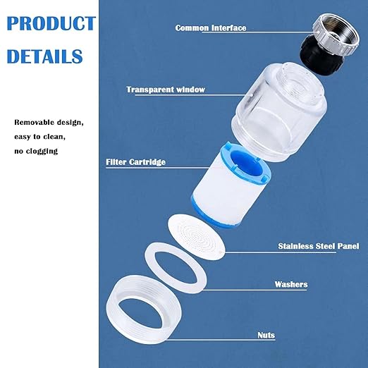 360 Rotating Faucet Water Purifier, Chlorine Reduction, Removes Fluoride, Heavy Metals, Softens Hard Water, Easy Installation, 4 Replacement Elements