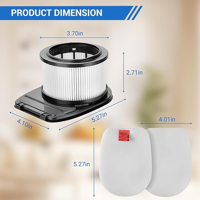 2 Pack HEPA + 4 Pack Foam & Felt Filter Replacement for Shark IZ662H IZ682H Vertex Pro Lightweight Cordless Stick Vacuum | Replace Part XHFIZ500 & XFFKIZ600