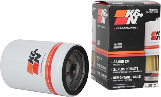 K&N Premium Oil Filter: 20,000 Mile Engine Protection with Wrench Off Nut: Compatible with GMC/Cadillac/Chervolet/Buick (See Product Description for Select Models) HP-2012