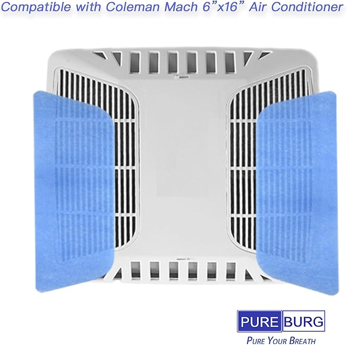 PUREBURG Replacement RV AC Filter Compatible with Coleman Mach 6”x16” Air Conditioner,3-Pack (2 filters per pack) Air Clean Dust
