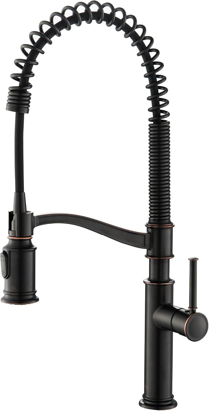KRAUS Sellette Commercial Style Pull-Down Kitchen Faucet and Deck Plate in Oil Rubbed Bronze, KPF-1683ORB