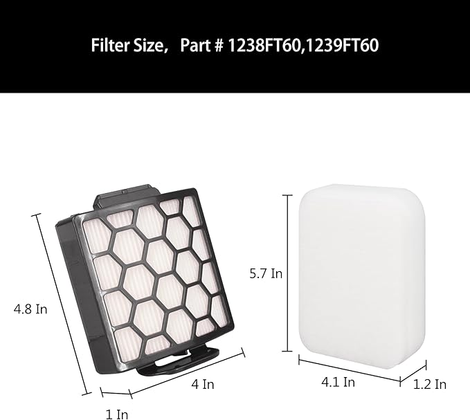 Replacement Filter Compatible with Shark ZU51 NV250 ZU60 ZU62 ZU102 ZU55 NV150 NV151 ZU62C NV255 Navigator Swivel Pro Complete Upright Vacuum