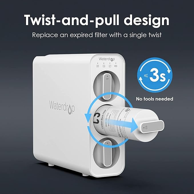 Waterdrop TSCS Under Sink Water Filter, Replacement for Waterdrop TSC 3-Stage Under Sink Water Filtration System, 2000 Gallons Hige Capacity. 1 Pack