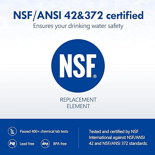 Vortopt NSF Certified Black-T6 CTO Faucet Water Filter Replacement,2-Pack, 400 Gallon Capacity, Reduces Chlorine,Odor, 3-6 Month Lifespan.