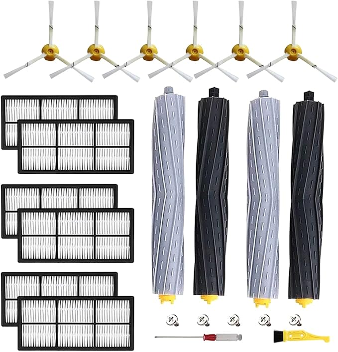 MZY LLC 23 Pack Replacement Parts for iRobot Roomba 800 900 Series 960 850 860 870 871 880 890 980 985 Vacuum Cleaner, Replenishement Kit with 2 Set Debris Extractor + 6 Filters + 3 Side Brushes