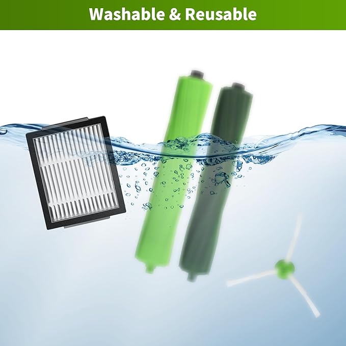 Replacement Parts accessories for irobot Roomba i1+ i7 i7+ i3+ i4+ i6+ i8+ J7+ Plus I & J Plus series Vacuum Cleaner Inclue 4 Roller Brushes , 8 Filters , 8 Side Brushes