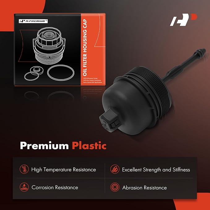 A-Premium Oil Filter Housing Cap Assembly Compatible with Hyundai Sonata 2010, Genesis 2009-2012, Veracruz 2007-2012 & Kia Sorento 2008-2009, Sedona 2010, Borrego 2009-2011, Replace# 263503C300