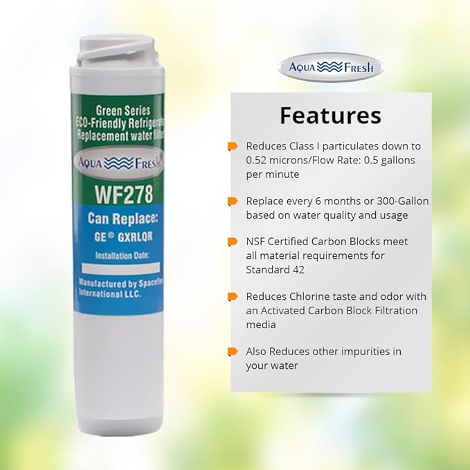 Aqua Fresh WF278 Replacement Inline Water Filter for GE-GXRLQR (1 Pack)