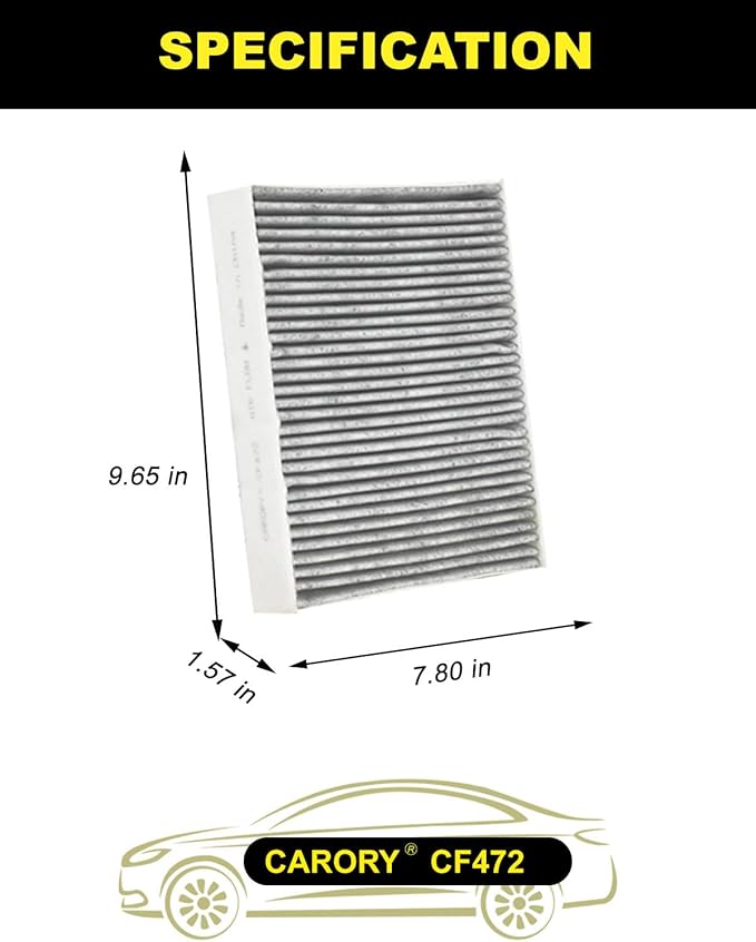 Cabin Air Filter w/Activated Carbon for BMW 320i (2013-2018), 328i (2013-2016), 330i (2017-2019), 335i (2014-2015), M2 (2016-2021), OE# 64119237554, 64119237555, CF11472, XC10010C