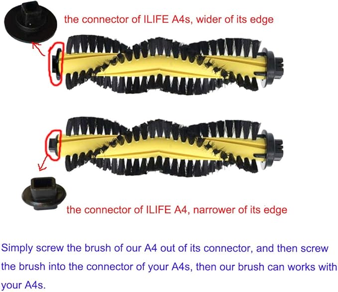 Replacement A4 Brushes Filters Kit for A4 Robot Vacuum Cleaner
