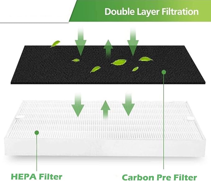 Goodsby 2 Pack Replacement H13 True HEPA Filters Pack for Coway Air Purifier AP1512HH AP-1512HH-FP AP-1518R AP-1519P and Airmega 200M, 2x True HEPA Filters and 8x Activated Carbon Pre Filters (1)
