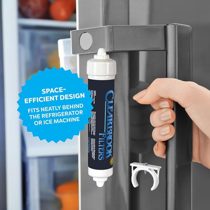 Clearbrook RF10-J Refrigerator Filter System, 1/4 Inch John Guest Fittings, Compatible with Refrigerators without Built-in Filtration