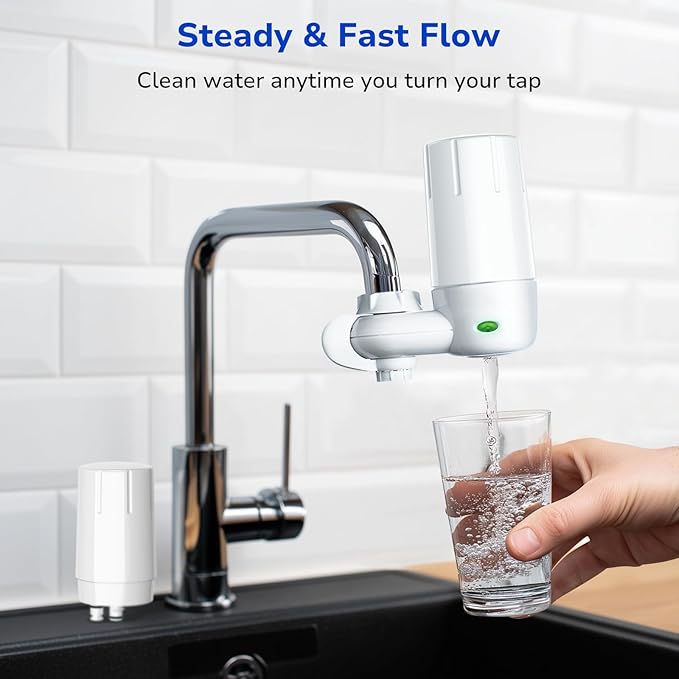 Fil-Fresh 2-Pack Faucet Filter Replacement for Brita® Faucet Water Filter FR-200,FF-100, Brita® 36311 On Tap Faucet Filter System, NSF Certified to Reduce Chlorine, BPA-Free, White