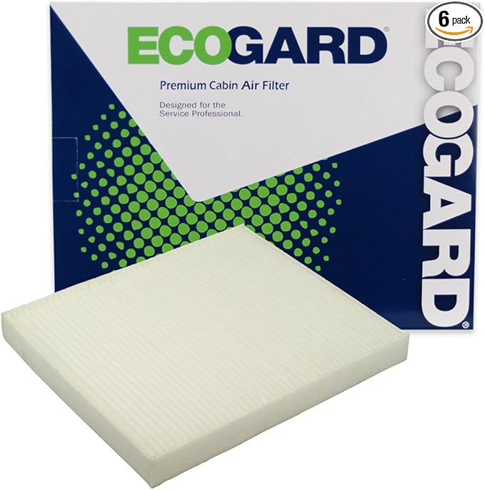 ECOGARD XC26155 Cabin Air Filter Fits 2011-2019 Ford Explorer, 2009-2019 Taurus, Flex, 2019-2023 Chevrolet Aveo, 2013-2019 Ford Police Interceptor Utility, 2010-2016 Lincoln MKS (Pack of 6)