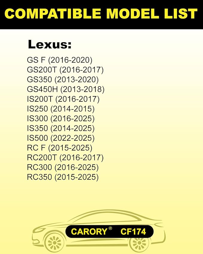 Cabin Air Filter w/Activated Carbon for Lexus IS300 (2016-2025), IS350 (2014-2025), IS250 (2014-2015), RC350 (2015-2025), GS350 (2013-2020), OE# 87139-30100, 87139-YZZ99, CF10074, XC10218C