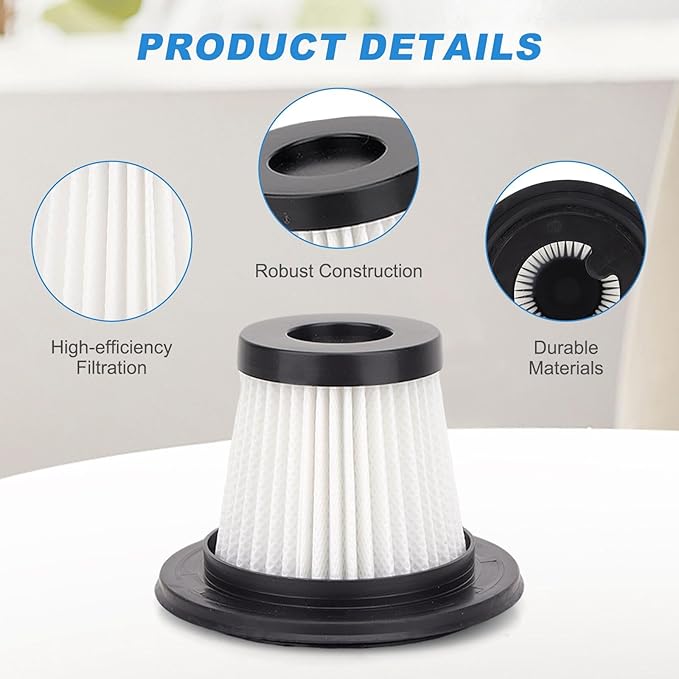 Filter Replacement Compatible with XenonLab X006 / YTE PRO VC006/ Yedop Handheld Vacuum Cordless, Washable Car Handheld Vacuum Filter Accessories Part (4 Pack)