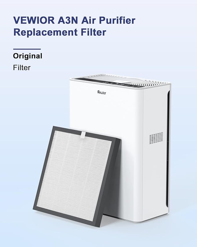 VEWIOR True HEPA Replacement Filter, Compatible A3 Air Purifier, H13 True HEPA Filter for A3 Air Cleaner