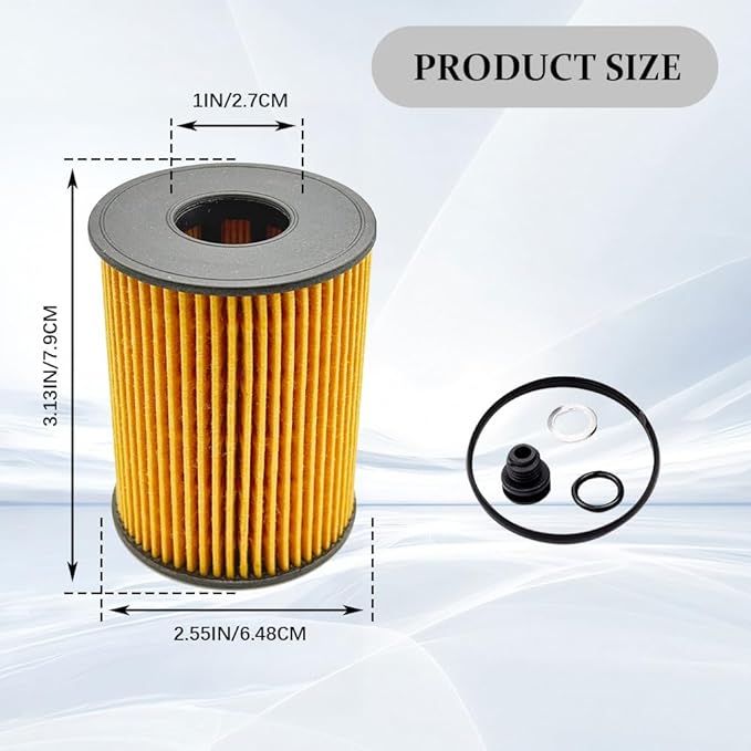 2PCS 26350-2S000 Oil Filters, Oil Filter for My Car, 263502S000 26350-2R000 Filters Includes Gasket and O-Rings, Car Accessories Compatible with Sonata 2022-2023 Tucson 2.5L Kia Sorento 2.5 L