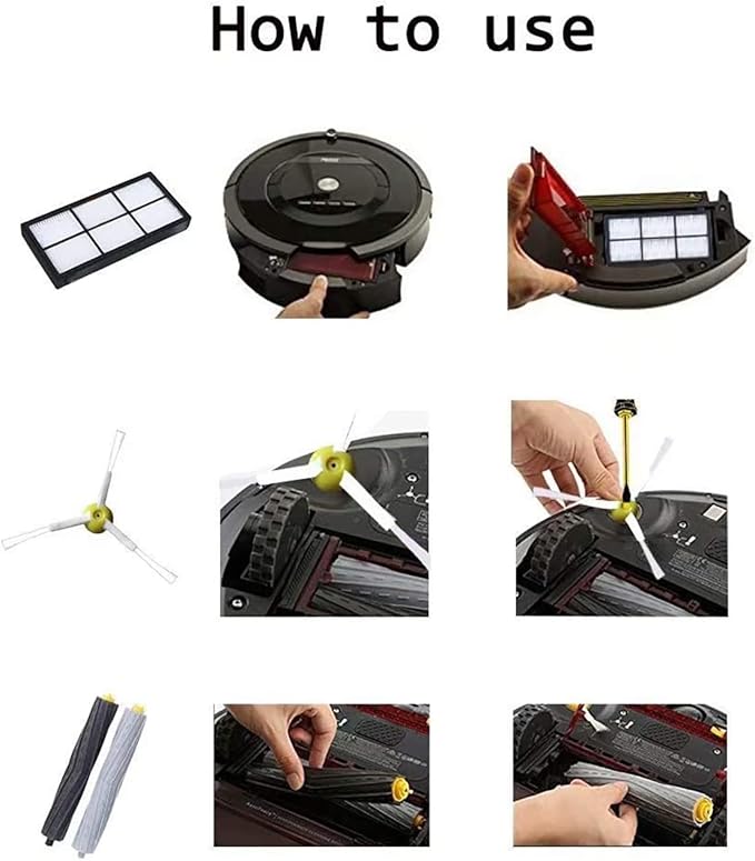 MZY LLC 29 Pack Replacement Parts for iRobot Roomba 800 900 Series 805 860 870 871 880 890 960 980 985 Vacuum Accessories, Replenishment Kit with 10 Filter,10 Side Brush, 2 Debris Extractor,1 Brush