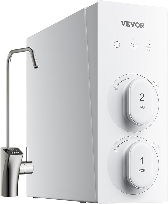 VEVOR Reverse Osmosis System, 800 GPD 8-stage Tankless Reverse Osmosis Water Filter, Under Sink Water Filtration System with Smart Display Faucet, 2:1 Pure to Drain Ratio