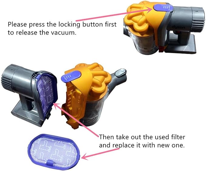 4 pack Vacuum DC30 filter compatible with Dyson DC44 DC35 DC34 filter DC 31 DC30 DC45 DC 56 DC43H filter parts replacement for cordless vacuums