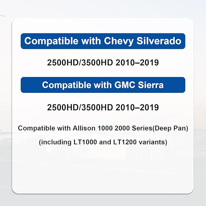 Transmission Filter Kit for Allison 1000/2000 Series Compatible with Chevy Silverado 2500HD/3500HD 2010-2019 & GMC Sierra 2500HD/3500HD Complete Set with Gasket 29542824 29539579 Deep Pan