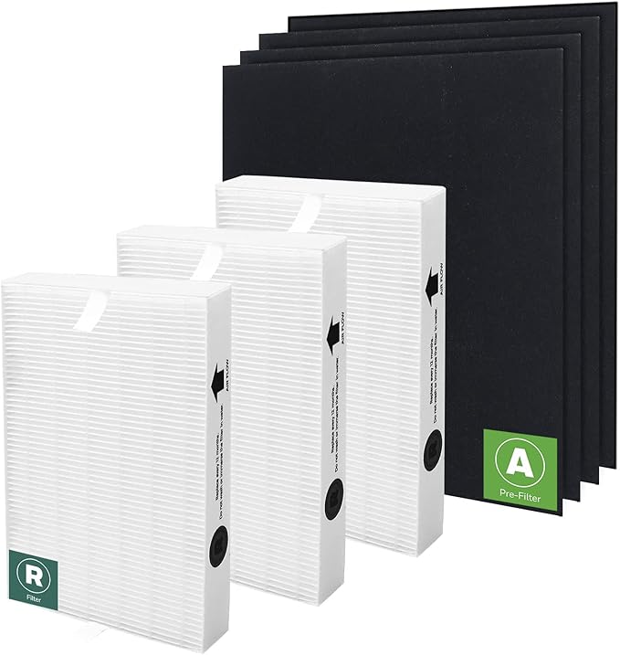 HPA300 Replacement Filters for Honeywell Air Purifier Filter 3 HRF-R3 Ture R Filter Replacement 4 Pack Carbon Pre Purifier Filters, HPA300 HPA304 HPA5300 HPA8350 by APPLIANCEMATES