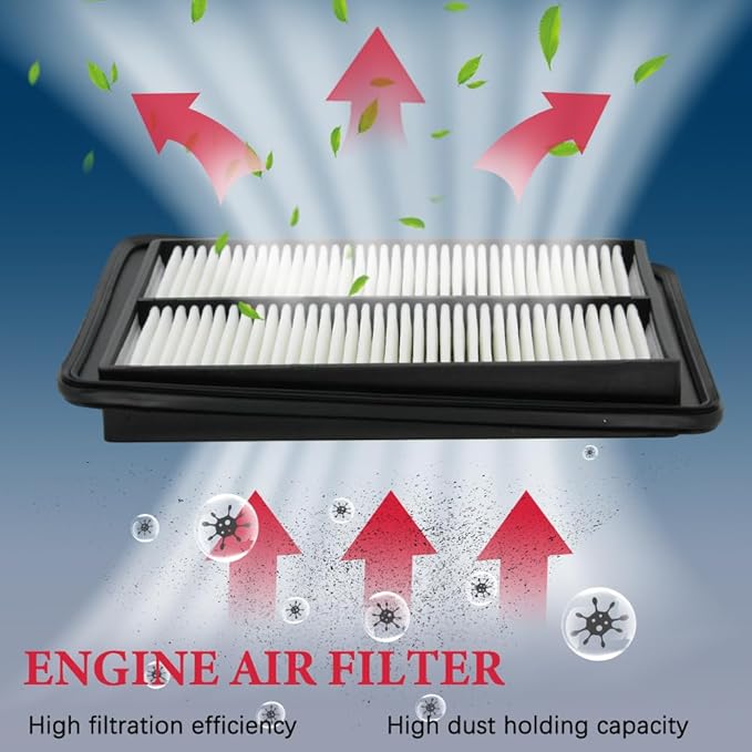 Engine Air Filter Compatible with 14-20 Rogue 17-22 Rogue Sport 17-22 Qashqai, Rigid Panel with OE Replace # 165464BA01, 165464BA1A, 16546-4BC2A 165464BC2A CA11858