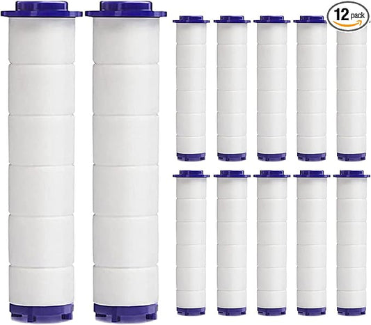 High Pressure Handheld Turbo Fan Shower Head PP-Cotton Filter Cartridge,3.7in Detachable Propeller Hydro Jet Shower Head Filter,set of 12