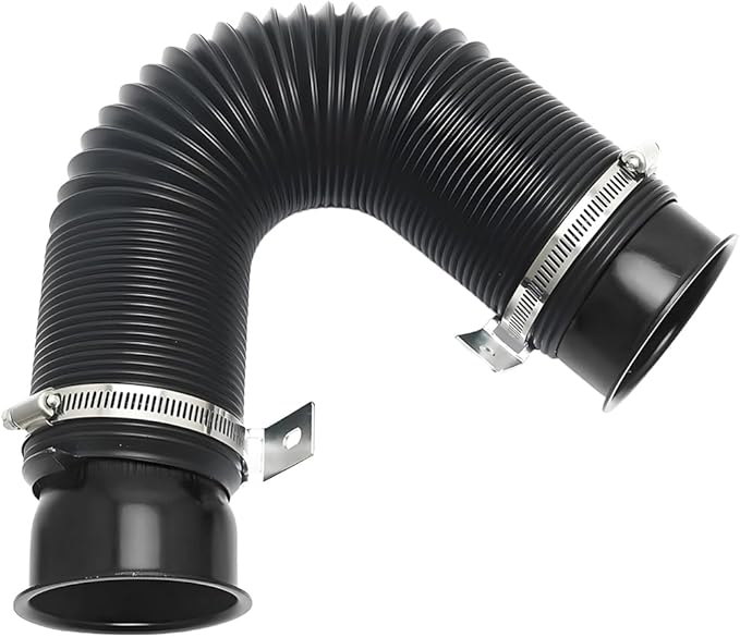 Car 3" Turbine Intake Pipe, 76mm Adjustable Flexible Vehicle Cold Air Turbo Inlet Tube Hose Filter, Automotive Fresh Air Duct Intake Pipe, Universal for Truck SUV Sedan (Black)