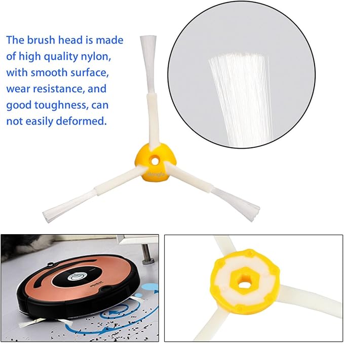 Hongfa 694 3-Armed Side Brush for i-Robot Roomba, 10 Pieces Replacement Accessories Parts for Roomba 650 690 614 550 760 780 (500 600 700 Series) Vacuum