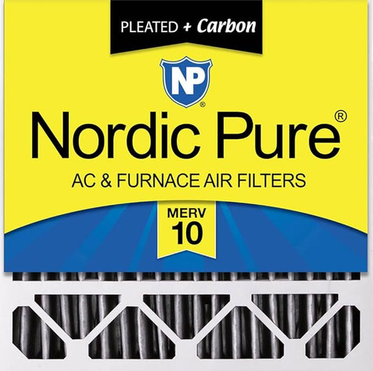 Nordic Pure 20x20x5 (Actual Size: 19 5/8 x 19 7/8 x 4 3/8) Honeywell Replacement Furnace Filters MERV 10 Plus Carbon 1 Pack