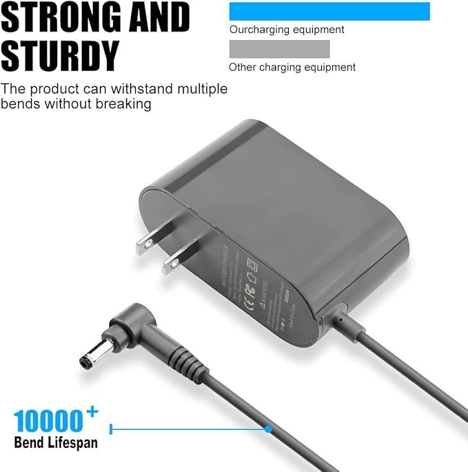 30.45V Charger for Dyson V10 V11 V12 V15 SV12 SV20 Absolute Animal Motorhead Cordless Vacuum Cleaner 217160 969350 969042 Power Supply Adapter Charging Cord