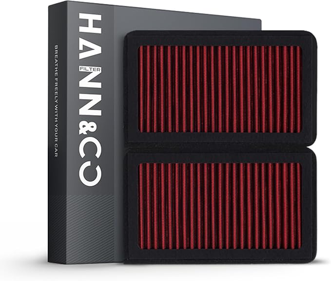 HANN&CO Washable And Reusable High Flow Cabin Air Filter，Greater Than 15 Years of Service Life，Use a Split Structure，Suitable For Jeep Wrangler，Gladiator Replacement CF12450，CP450，VF2047（HCC2143-X）