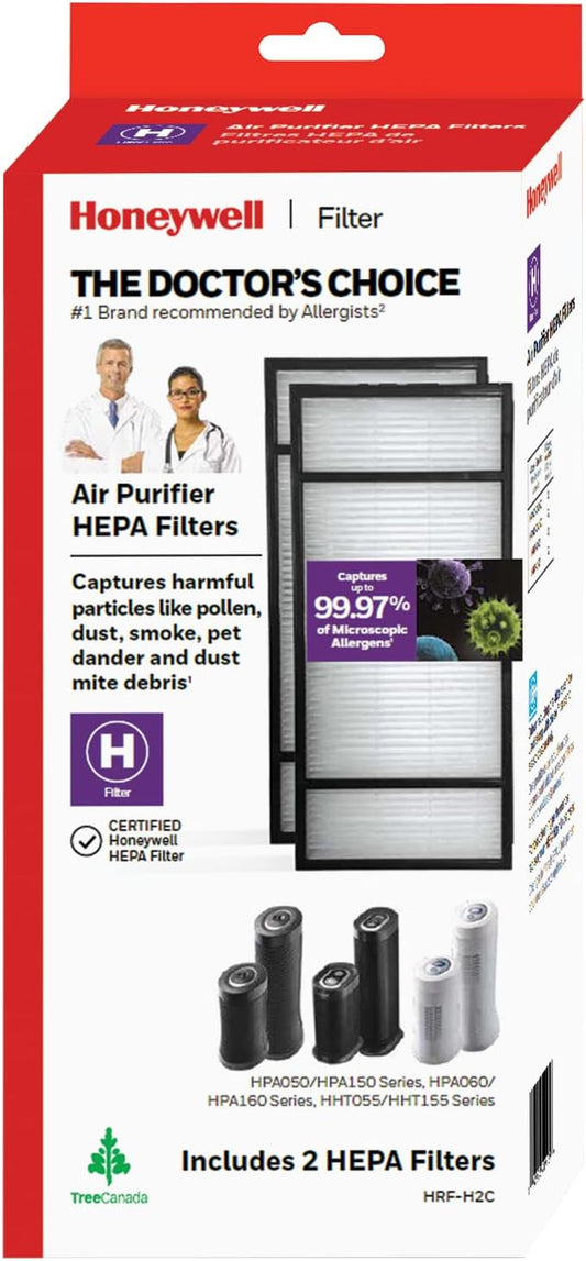 Honeywell True HEPA Air Purifier Replacement Filter 2 Pack, HRF-H2 / Filter (H)